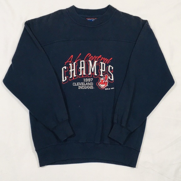 Vintage Other - Vintage Embroidered 1997 Indians A.L. Champs Crew